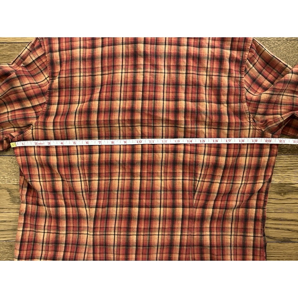 Pendleton Womens 100% Cotton Red Orange Plaid Long Sleeve Shirt Medium - Picture 6 of 9